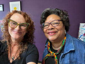 Pam Slaight with POCOPDX two women smiling