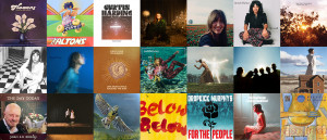 A collage of album/single covers of the artists played on today's show.