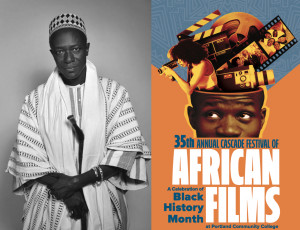 photo of Moussa Sene Absa, and poster for the festival