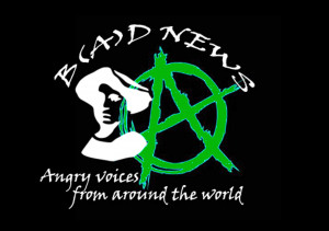 The Emma Goldman themed logo for the A-Radio Network