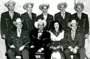 Western Swing band Bob Wills & His Texas Playboys with Louise Rowe An image of the Western Swing band Bob Wills & His Texas Playboys with Louise Rowe included