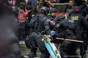 PPB and DHS arrest a skateboarder at the June 4 rally (Creative Commons)