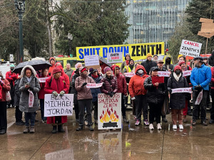 Zenith Protest Outside Portland City Hall February 5, 2025 Zenith Protest Outside Portland City Hall February 5, 2025