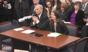 IN State Senator James Merritt and Madison Weintraut testifying before the IN Senate Committee on Health and Provider Services in support of SB207.