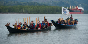 Tribes rally on the water against Kalama methanol refinery