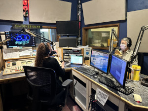 Lisa Loving and Jef Strang in studio