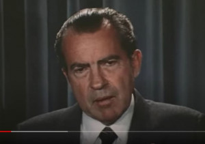 Disgraced former president Richard Nixon