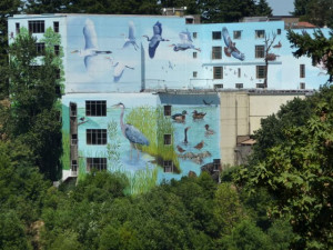 Mural on Portland Memorial Mural on Portland Memorial