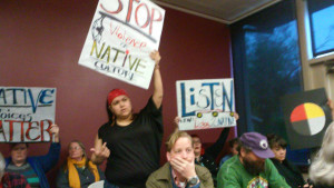 protests against OCF Story Pole, photo by BOB KEEFER protests against OCF Story Pole, photo by BOB KEEFER