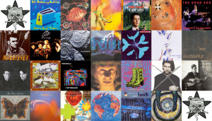A collage of album/single covers of music featured on the show: Ed's Redeeming Qualities, Pixies, The Breeders, Kyle MacLachlan, Momus, Nick Cave, Morrissey, The Cure, The Sundays, The Wedding Present, The Darling Buds, My Bloody Valentine, & more.