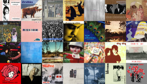 It's a collage of the album/single covers of the releases played on the show.