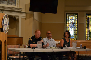 Left to right: Portland Police Bureau Deputy Chief Robert Day, Oregon Justice Resource Center Executive Director Bobbin Singh, and Central City Concern Executive Director Rachel Solotaroff, MD