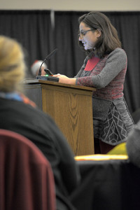 Cecile Gernez testifying at Kalama Methanol SEIS hearing December 2018 Cecile Gernez testifying at Kalama Methanol SEIS hearing December 2018