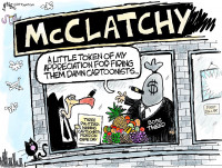 Pulitzer-prize winning editorial cartoonist Jack Ohman talks about his career on the 20th anniversary of Words and Pictures on KBOO Radio with S.W. Conser and Bill Dodge