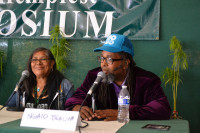 Madeline Martinez and Ngaio Bealum at Seattle Hempfest, August 2016