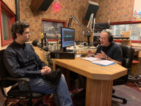 David Hattner in the KBOO studios