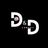 D&D Comedy logo. A black square with the text D & D Comedy written inside and a picture on Dorothy in one of the Ds.